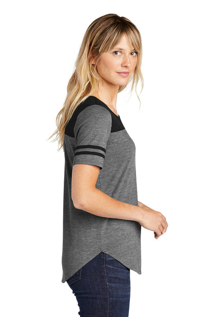 Ladies Tri-Blend Wicking Fan Tee / Black/Dark Grey Heather / VB United