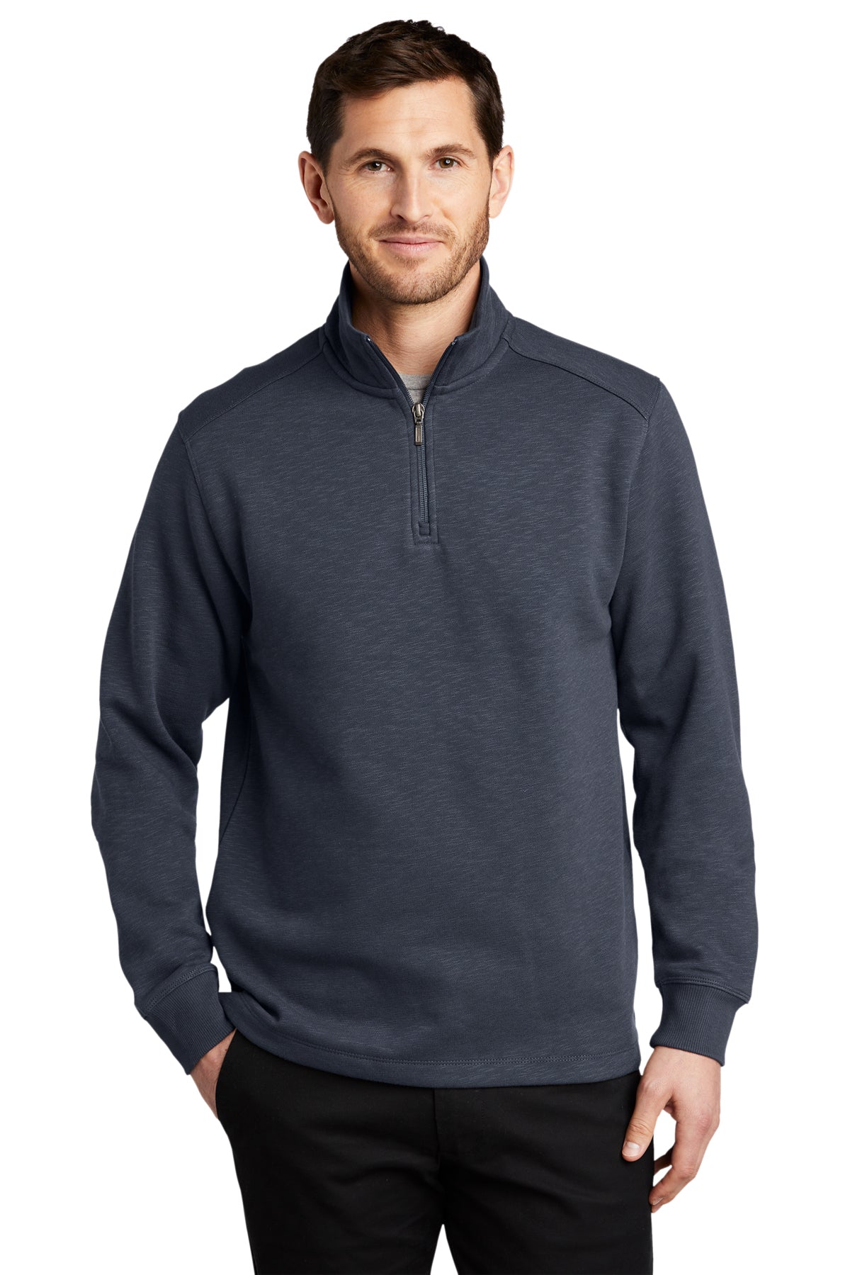 Slub Fleece 1/4-Zip Pullover / Slate Grey / VB United